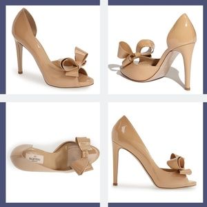 Valentino Garavani 'Couture Bow' d'Orsay Pump Heels‎ in Nude [SZ 39.5 ]